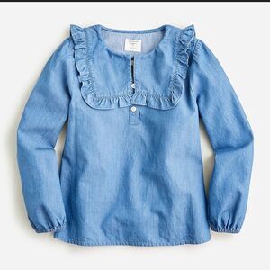J. Crew Kids Blue Ruffle Blouse